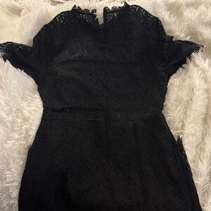 Lulu's Black Lace Midi Dress